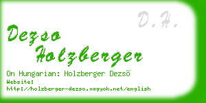 dezso holzberger business card
